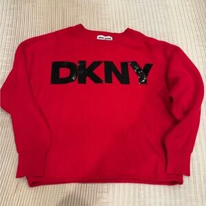 NWT DKNY Sequin Logo Knit Top